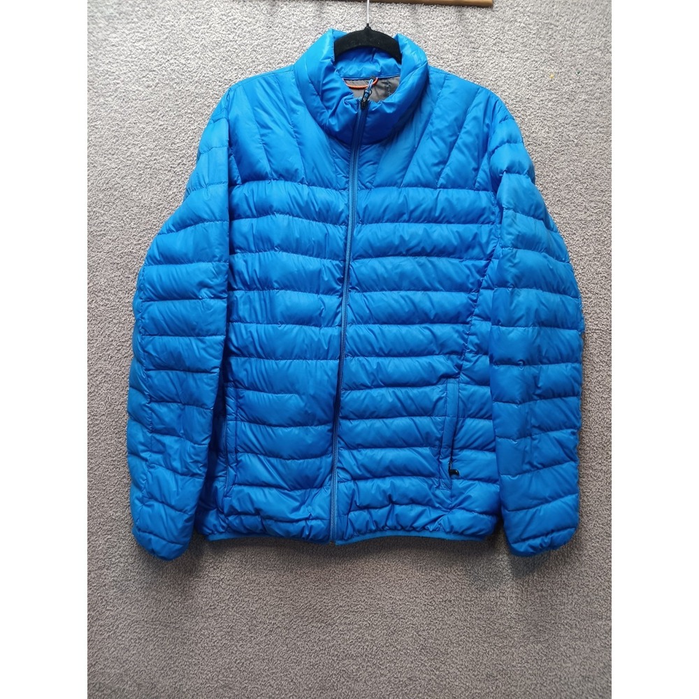 Hawke & Co Sport Mens L Blue Down Puffer Jacket Lightweight Packable